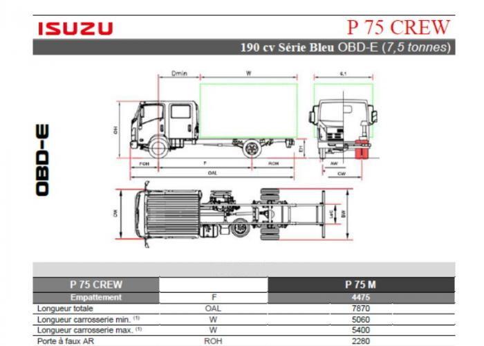 Catalogue Isuzu P75 CREW 190cv