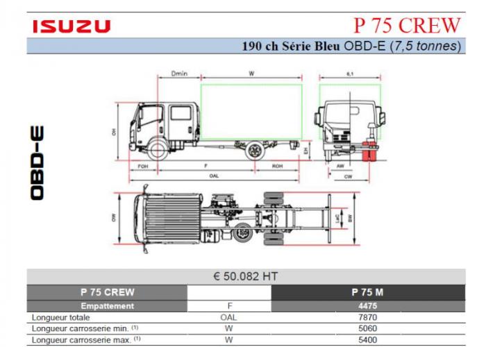Catalogue Isuzu P75 CREW 190cv